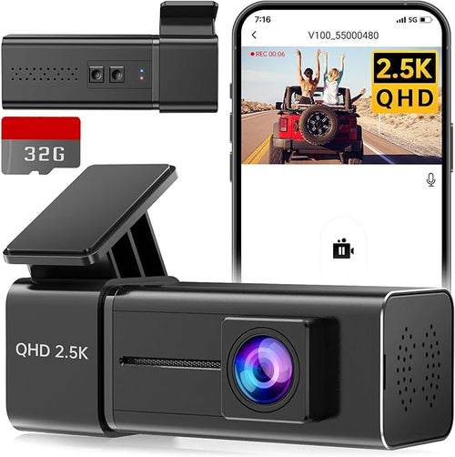 2.5k Front DashCam Kit - App Control - 32gb SD Card - Plug & Play
